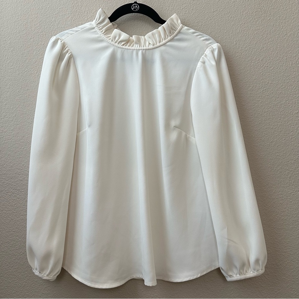 J. Crew Long Sleeve Ruffle Neck